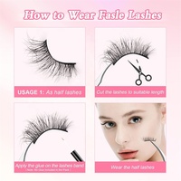 Demi-cils en vison effet naturel pour un look œil de chat, faits maison, pour application DIY, cils complets en bande, demi-cils