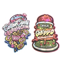 Sac à fermeture éclair découpé au laser hologramme personnalisé sac spécial crème glacée Popsicle forme résistant aux enfants mylar gummy cookie bonbons Cali 3.5g sac