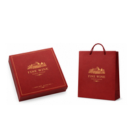 Boîte d'emballage de luxe haut de gamme pour deux bouteilles de vin avec insert en mousse écologique et sac de transport assorti, logo personnalisé