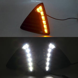 Couvercle de phare antibrouillard à LED DRL, pour <span class=keywords><strong>Ford</strong></span> <span class=keywords><strong>Focus</strong></span> 2012, 2013, <span class=keywords><strong>2014</strong></span>, 2015, 2 pièces, phare de jour avec signalisation de rotation jaune - Product Image 3