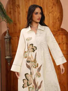 <span class=keywords><strong>2026</strong></span> रामदान नए अबाया जैक्वार्ड कपड़े के रूप में कढ़ाई मुस्लिम पोशाक जातीय वस्त्र - Product Image 6