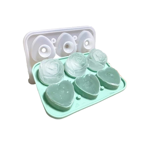Máquina de bolas de cubitos de hielo de silicona sin BPA de grado alimenticio, forma de corazón de rosa, romántica para bebidas de whisky, bandeja de liberación de fácil uso DIY - Product Image 3