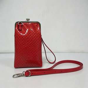 <b>Red</b> Patent <b>Leather</b> Frame Crossbody Bag Detachable Strap Wristlet Mini Shoulder <b>Purse</b> - Product Image 4