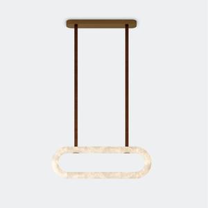 Lámpara colgante ovalada de mármol natural Alta, con LED E27, para mesa de isla, para comedor de villa. - Product Image 4