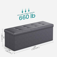 Tabouret repose-pieds moderne en faux cuir banc pouf usine pliable peu encombrant meubles de rangement pour chambre école salon