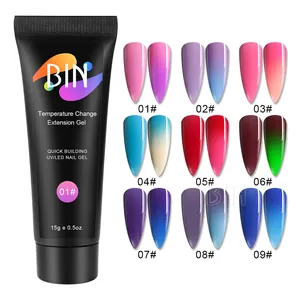 BIN 15g Solid Temperature Change Nail Extension Gel Nail Gel Quick Building Finger Extension Acrylic Gel