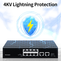 HORACO - Conmutador POE de 11 Puertos, 10/100/1000 Mbps, Conmutador Inteligente Estándar IEEE802.3af/at para Cámaras IP/Cámaras de Seguridad NVR, 7.6 Gbps