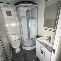 Rumah Kontainer Ekspansiabel Tahan Air Anti Lembab Lipat Modular dari Cina, Rumah Kantor Bergerak 20ft, Rumah Hotel Mewah