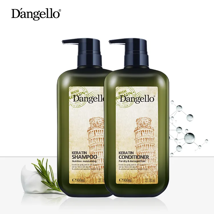 Dangello थोक रेशम केरातिन जैव बाल शैम्पू 800ml इटली में सूखी और क्षति के लिए थोक बाल