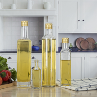 Cuisine 250ML 500ML 750ML 1L Distributeur de vinaigre carré rond Bouteille vide en verre d'huile d'olive pour la cuisson