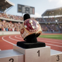 Bagues de champion personnalisées DIY avec trophée, création artisanale personnalisée, noms et motifs gravés