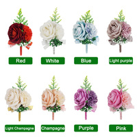 Set Corsage Bunga Mawar untuk Pergelangan Tangan dan Boutonniere Buatan Tangan Set Corsage Buatan untuk Pengantin Bunga Tangan untuk Pernikahan