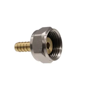 Kegerator coupler adapter brass barb and nut fitting with washer for connection tube hose