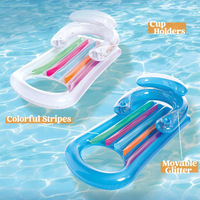 Vente en gros d'accoudoirs transparents en PVC pour lit flottant, matelas gonflable inclinable pour piscine extérieure, matelas à eau
