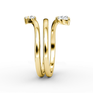อัญมณีมินิมอลเครื่องประดับ925เงิน18K แหวนเกลียวชุบทอง - Product Image 3