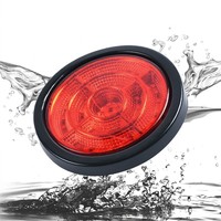 Feu arrière LED rond concentrique, anneau de signalisation type 'œil de taureau' avec passe-câble en caoutchouc, rouge, ambre, blanc, 12-24V, pour camions semi-remorques et remorques, fonctions Stop, Clignotant, Marche arrière