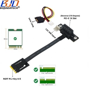 270度逆方向PCI-E 3.0 1XスロットからWifi NGFF <span class=keywords><strong>M</strong></span>.<span class=keywords><strong>2</strong></span>キーA + Eインターフェイスアダプターカード延長ケーブル8Gbps 0.1M 0.2M 0.3M 1M - Product Image 1