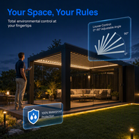 Pergola bioclimatique motorisée en aluminium sur mesure pour extérieur, revêtement poudré, résistante au vent, qualité supérieure, installation facile, balcon, jardin