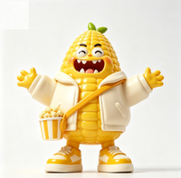 Figurine de collection personnalisée en PVC et ABS, motif maïs de dessin animé, statue d'art fabriquée en Chine, figurine de designer sur mesure OEM pour la vente en gros aux marques