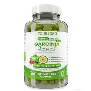 Özel etiket Garcinia asma meyve özü yağ yakıcı zayıflama Gummies için kilo kaybı sağlıklı kilo kaybı zayıflama sakızlı