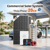 Système d'énergie solaire hybride triphasé 20 kW 40 kWh, kit prêt à l'emploi avec panneaux solaires Topcon à haute efficacité