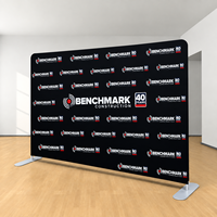 Support d'affichage en tissu tendu personnalisé avec logo, type « Step and Repeat », facile à assembler, pour exposition et publicité