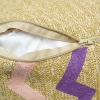 Oreiller et coussin de pouf extérieur doux direct d'usine tissé à la main coussin de siège lombaire tricoté à rayures de couleur naturelle