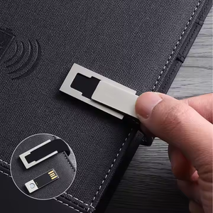 Libreta de Cuero PU con Banco de Energía Inalámbrico A5, <span class=keywords><strong>Agenda</strong></span> de Oficina con Lámpara LED, USB de 16G, Hebilla, Libreta de Negocios - Product Image 2