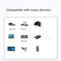 Câble VR Link DFX 10 Gbps 5 m USB-A vers Type-C coudé à 90 degrés pour Oculus Quest 3, Quest 2, Steam VR