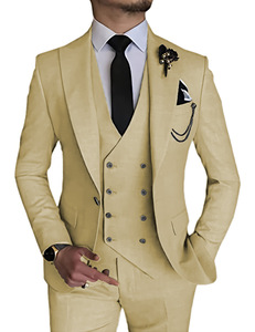 Abito da <span class=keywords><strong>Uomo</strong></span> <span class=keywords><strong>Blu</strong></span> Royal Stile Italiano Business Slim Fit 3 Pezzi Smoking da Sposo per Ballo di Fine Anno <span class=keywords><strong>Blazer</strong></span> da Testimone per Matrimonio - Product Image 2