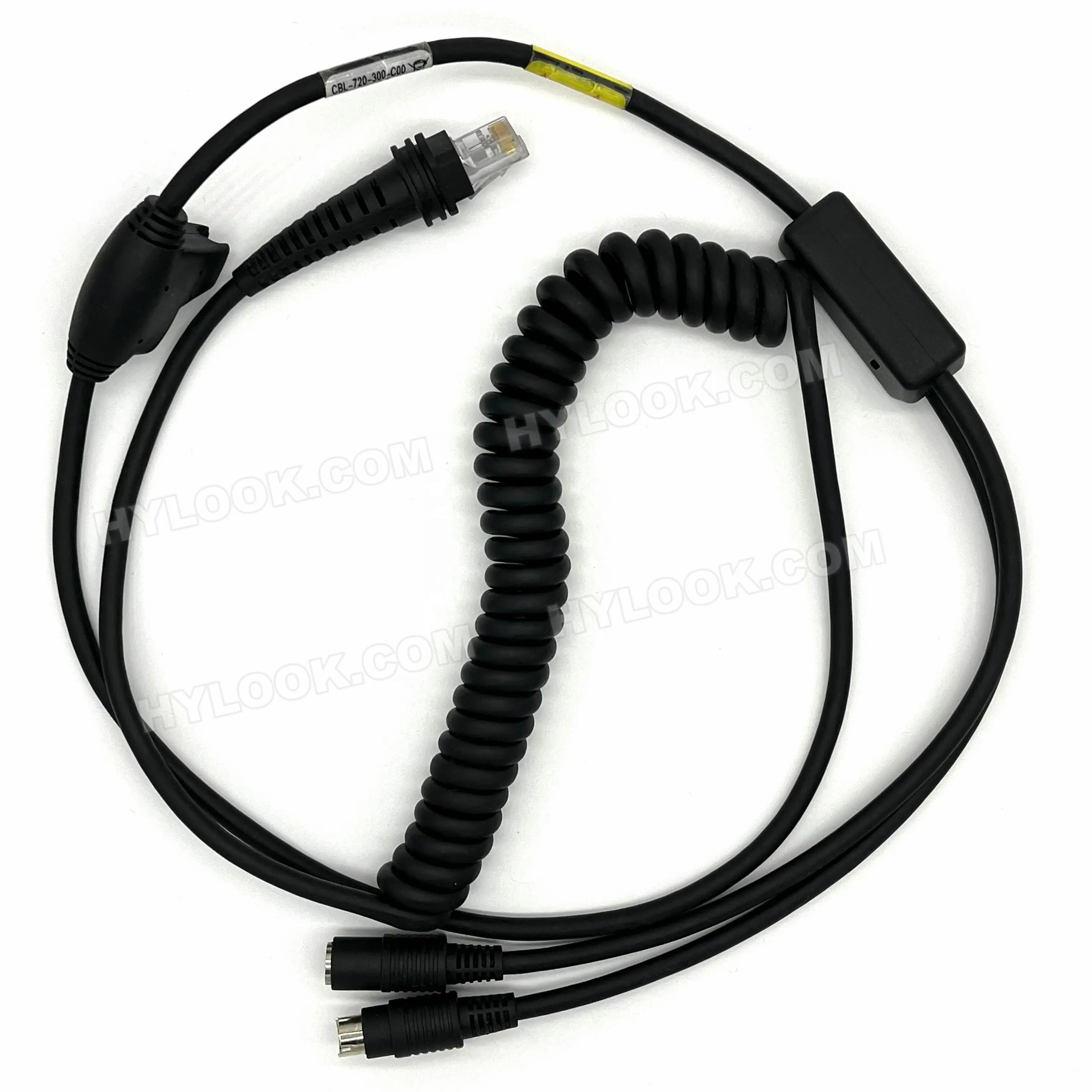 Сканер штрих-кода Honeywell 1250G PS2 CBL-720-300-C00 HSM 5V PS-2 PR4512 REV 6pin женский 6pin штекерным RJ45 с куртка черный спиральный кабель