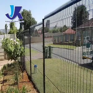 Hot Sell 1.8*2.4m Anti Climb Fence High Security PVC Coated Fencing Clear View Airport Fence Panel