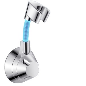 Potente Braccio <span class=keywords><strong>Doccia</strong></span> Elettroplaccato con Base Girevole Universale Rimovibile, Montaggio a Parete Senza Foratura per Bagno - Product Image 1