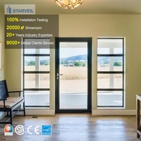 Porte à double battant en verre trempé pour la façade de la maison, portes à battants simples, entrée en aluminium, porte coulissante à double battant
