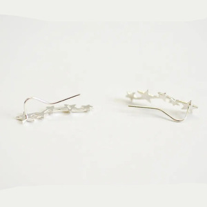 Orecchini a clip a forma di stella a cinque punte per donna, in ottone, classici, minimalisti, alla moda, accessori per l'uso quotidiano - Product Image 5