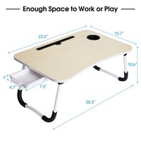 Escritorio Plegable de MDF para Cama y Computadora, Mesa Pequeña de Diseño Colorido, Mesa Plegable y Moderna para Portátil para Estudio u Oficina en Casa