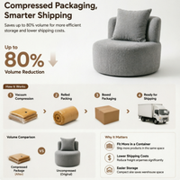 Canapé compact en tissu circulaire simple pour une personne, idéal pour les petits espaces