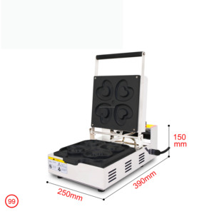 Quán cà phê Quán tráng miệng Máy làm bánh rán hình trái tim 4 lỗ Công suất lớn Thức ăn nhanh Dễ dàng vệ sinh Thiết bị làm bánh thương mại - Product Image 4