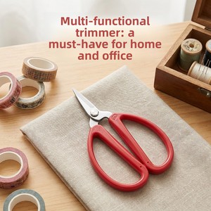 PIN-5553 <span class=keywords><strong>Ciseaux</strong></span> ménagers en acier inoxydable avec finition rouge/<span class=keywords><strong>argent</strong></span>ée, conception à tête fine pour la coupe des ongles - Product Image 2