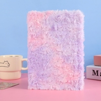 Carnet de notes en fourrure de lapin, créatif et exquis, en peluche douce, avec couleurs dégradées, pour la Saint-Valentin