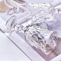 Verre à vin rouge sans anse ni couvercle, style français, gaufré et perlé, haute valeur esthétique, pour usage domestique