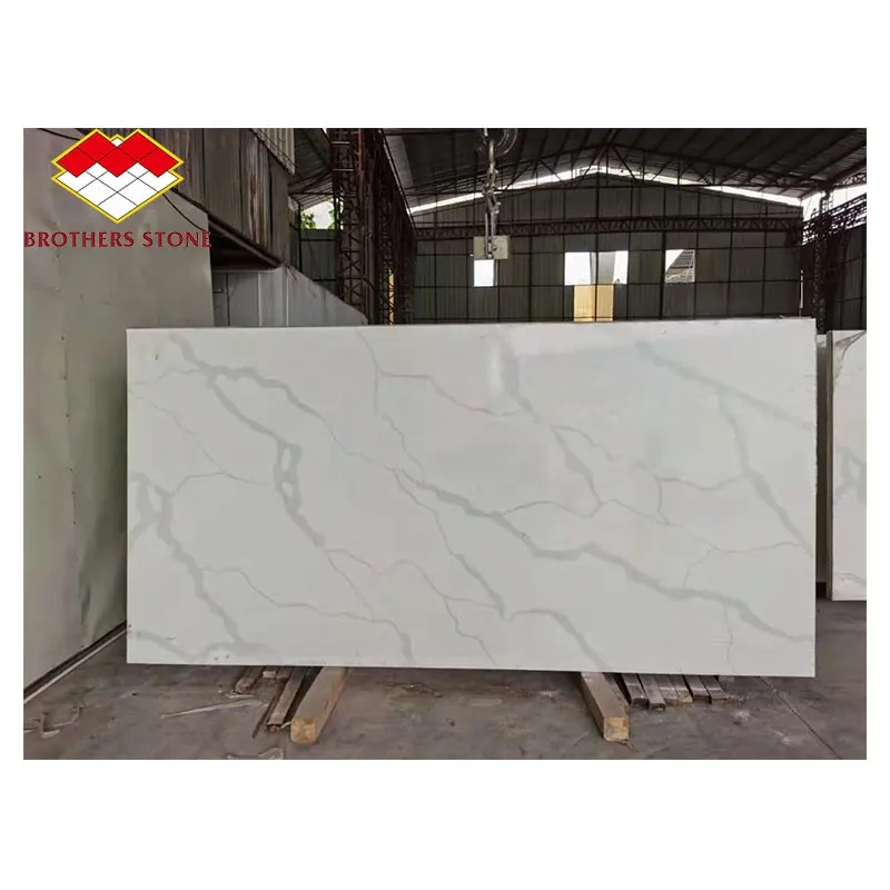 Hot Selling Kunstmatige Calacatta Quartz Marmeren Steen Look Quartz Slab