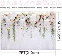 LEMON 5 * 7ft bunga pernikahan latar belakang dinding putih hijau Wisteria mawar bunga latar belakang dekorasi fotografi latar belakang baru lahir