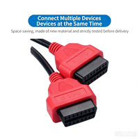 Cable de extensión OBD2 de uno a dos, conector macho y hembra de 16 pines OBD, adaptador de diagnóstico, arnés de cableado