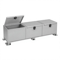 Boîte de rangement pour camion en aluminium, compartiment verrouillable, revêtement poudré, multi-sections, boîte à outils pour camions de flotte