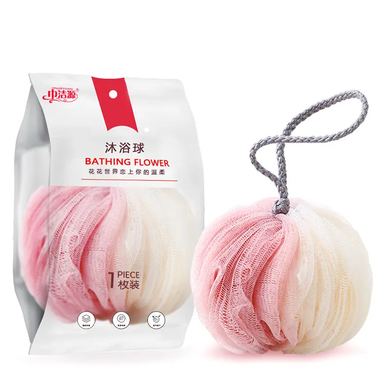 Low price sale of high quality super soft large bath flower two-color bath ball 50g body bath foaming net