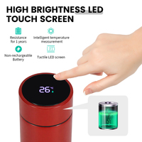 Bouteille d'eau intelligente avec affichage de la température 500 ml, en acier inoxydable 304, isolée, cadeau d'affaires haut de gamme avec infuseur à thé