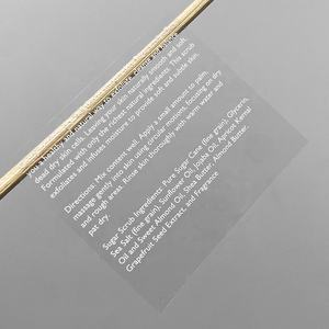 <span class=keywords><strong>Testi</strong></span> bianchi stampa di etichette trasparenti adesivi in lamina d'oro trasparente di alta qualità adesivi per etichette con Logo trasparente - Product Image 1