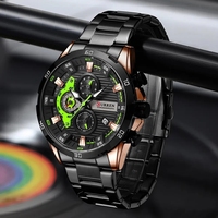 Jam Tangan Pria CURREN 8402 Sport Quartz Biru Reloj Full Steel Tahan Air Kronograf Arloji Pria Relogio Masculino