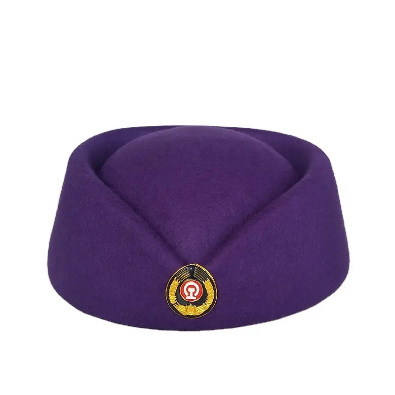 Female Air Hostess Uniform Hat Clothing Uniform Stewardess Hat Caps With Cap Badge